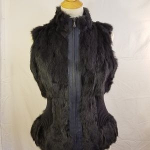 Belle Fare Blue Rabbit Fur Vest